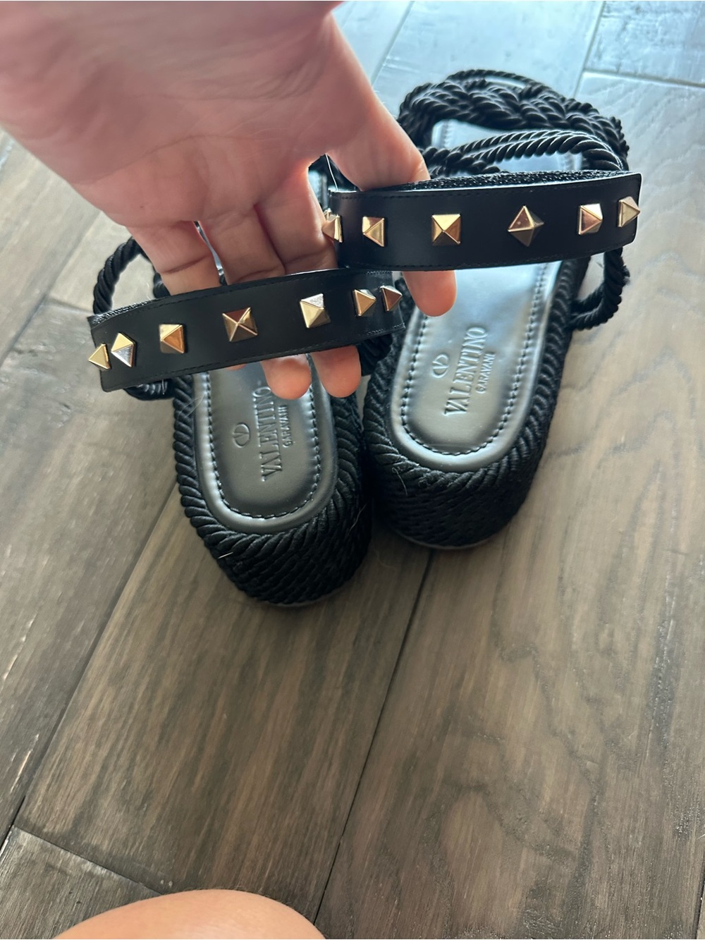 Valentino garavani rockstud wedge Platform Sandals with Studded espadrille - Picture 2 of 6